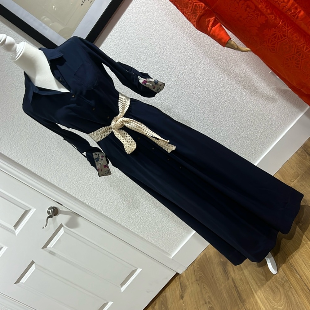 Blue shirt dress
